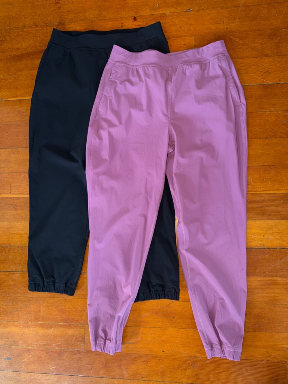 2 pair Lululemon Jogger Pants - Purple & Black // size 8 - scrub alternative